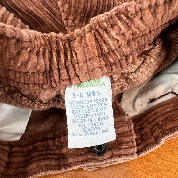 Gymboree Brown Corduroy Casual Bottoms with Pocket Lion NWOT 3-6M - Picture 4 of 6